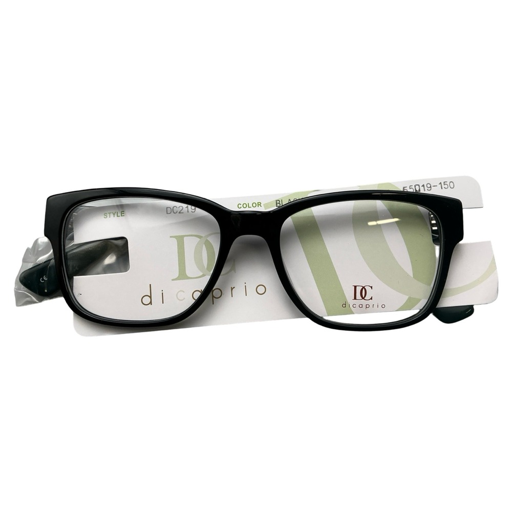 Dicaprio DC219 Capri Eyeglasses Black Green Red 55-19-150 Rectangular Frame